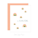 A Little Hello Card – Friendship Card – Folded 4.25 x 5.5 Greeting Card – Social Stationery
