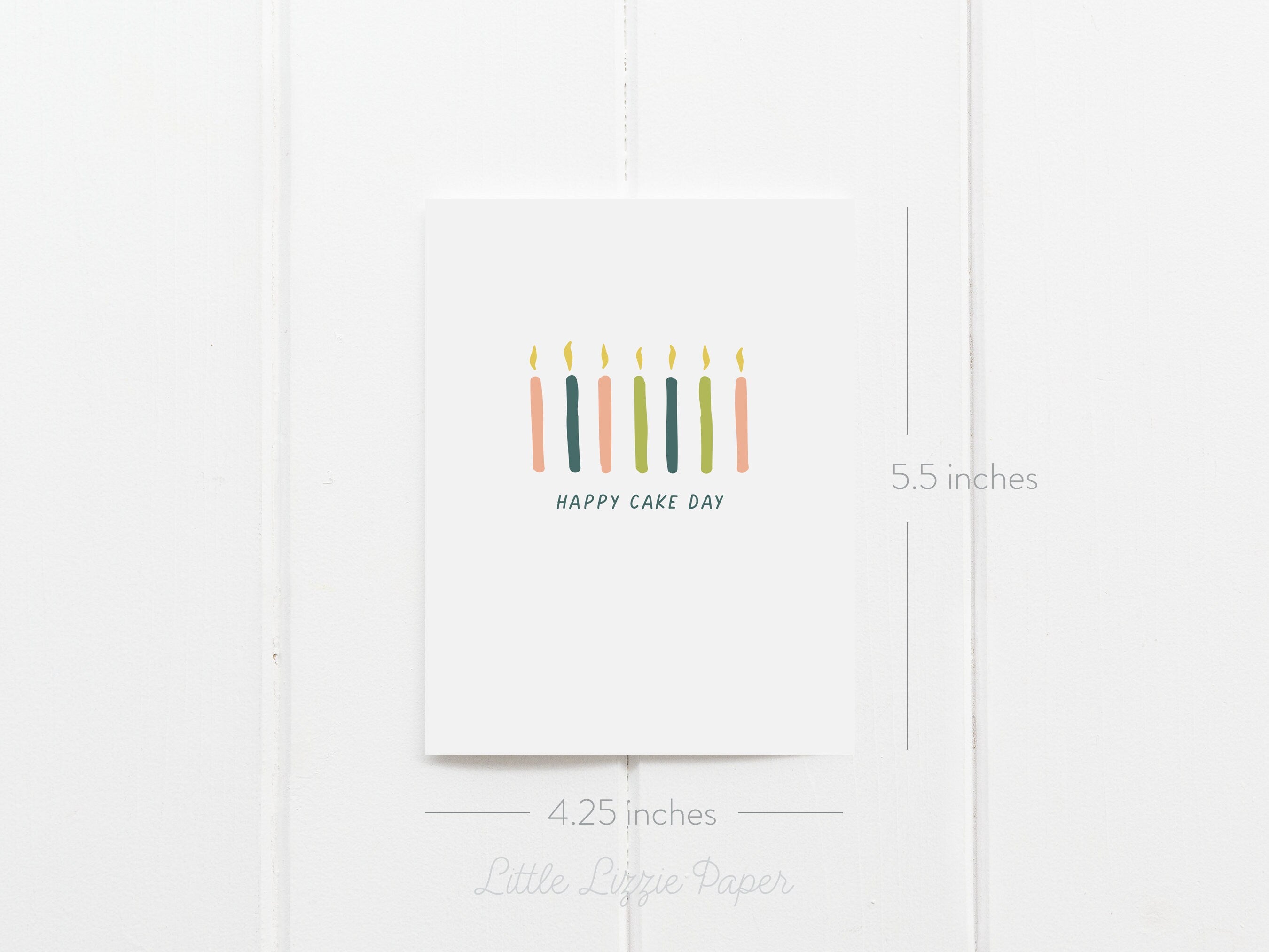 Happy Cake Day Card – Happy Birthday Card – Friendship Card – Folded 4.25 x 5.5 Greeting Card – Social Stationery