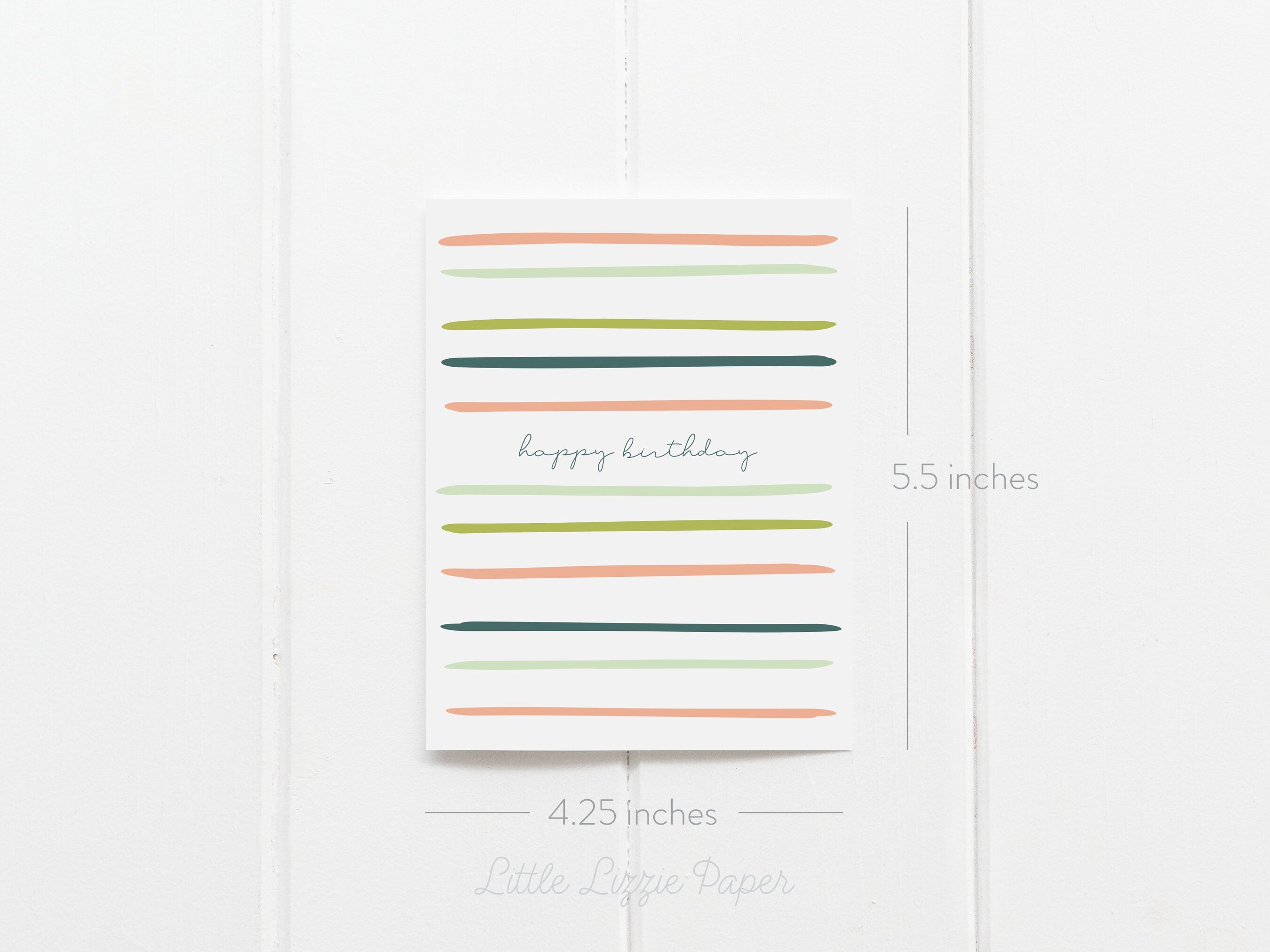 Happy Birthday Card – Friendship Card – Folded 4.25 x 5.5 Greeting Card – Social Stationery