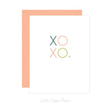XOXO Card – Friendship Card – Folded 4.25 x 5.5 Greeting Card – Social Stationery