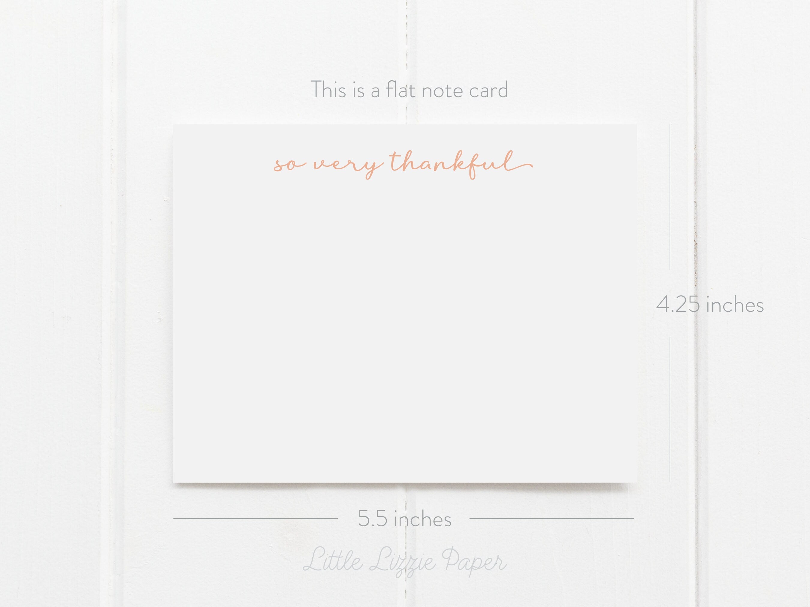 Thankful Flat Note Card – Thank You Card – Friendship Card – Flat 5.5 x 4.25 Note Card – Social Stationery