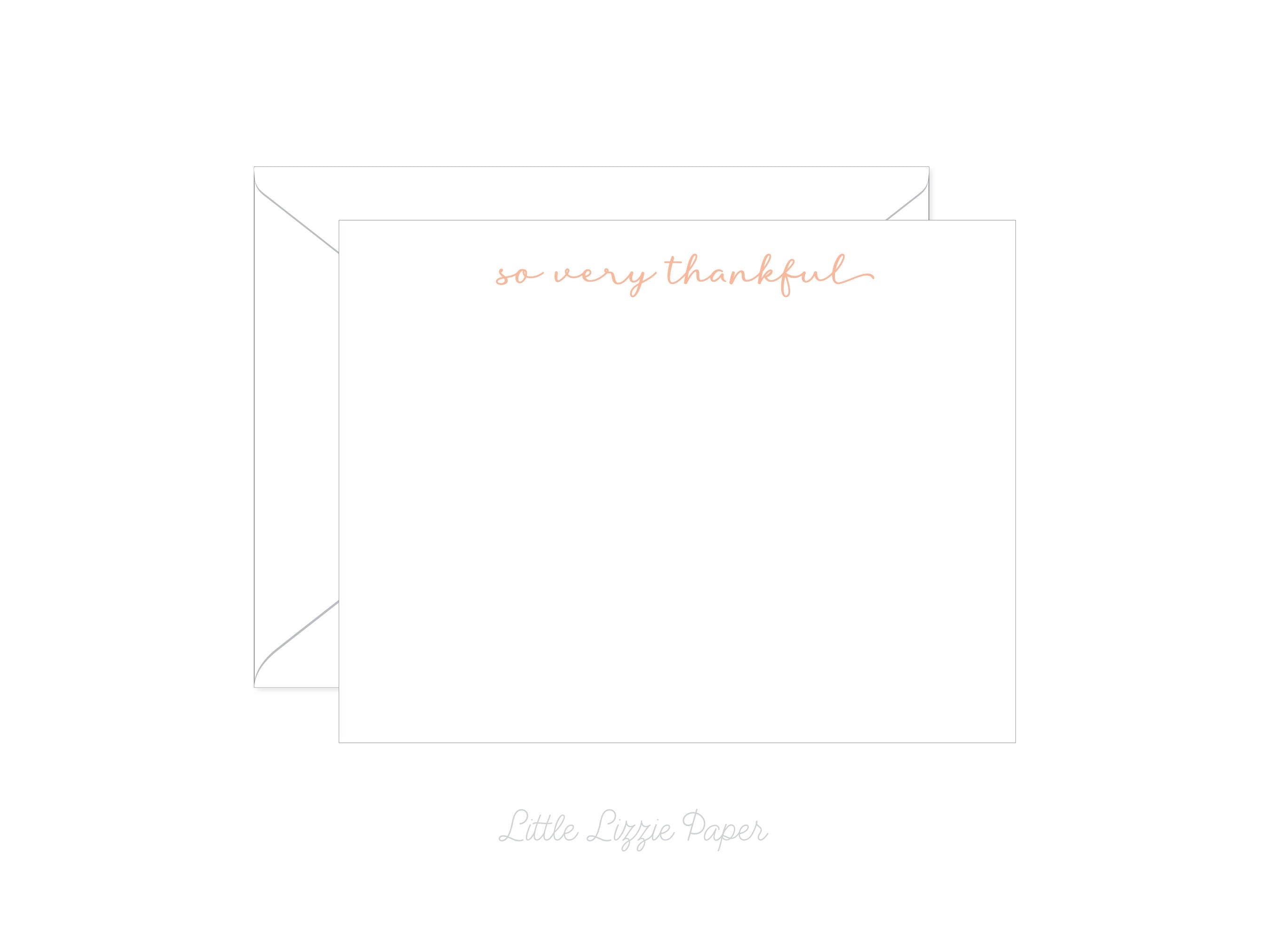 Thankful Flat Note Card – Thank You Card – Friendship Card – Flat 5.5 x 4.25 Note Card – Social Stationery