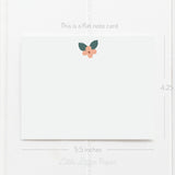 Flower Flat Note Card – Friendship Card – Flat 5.5 x 4.25 Note Card – Social Stationery