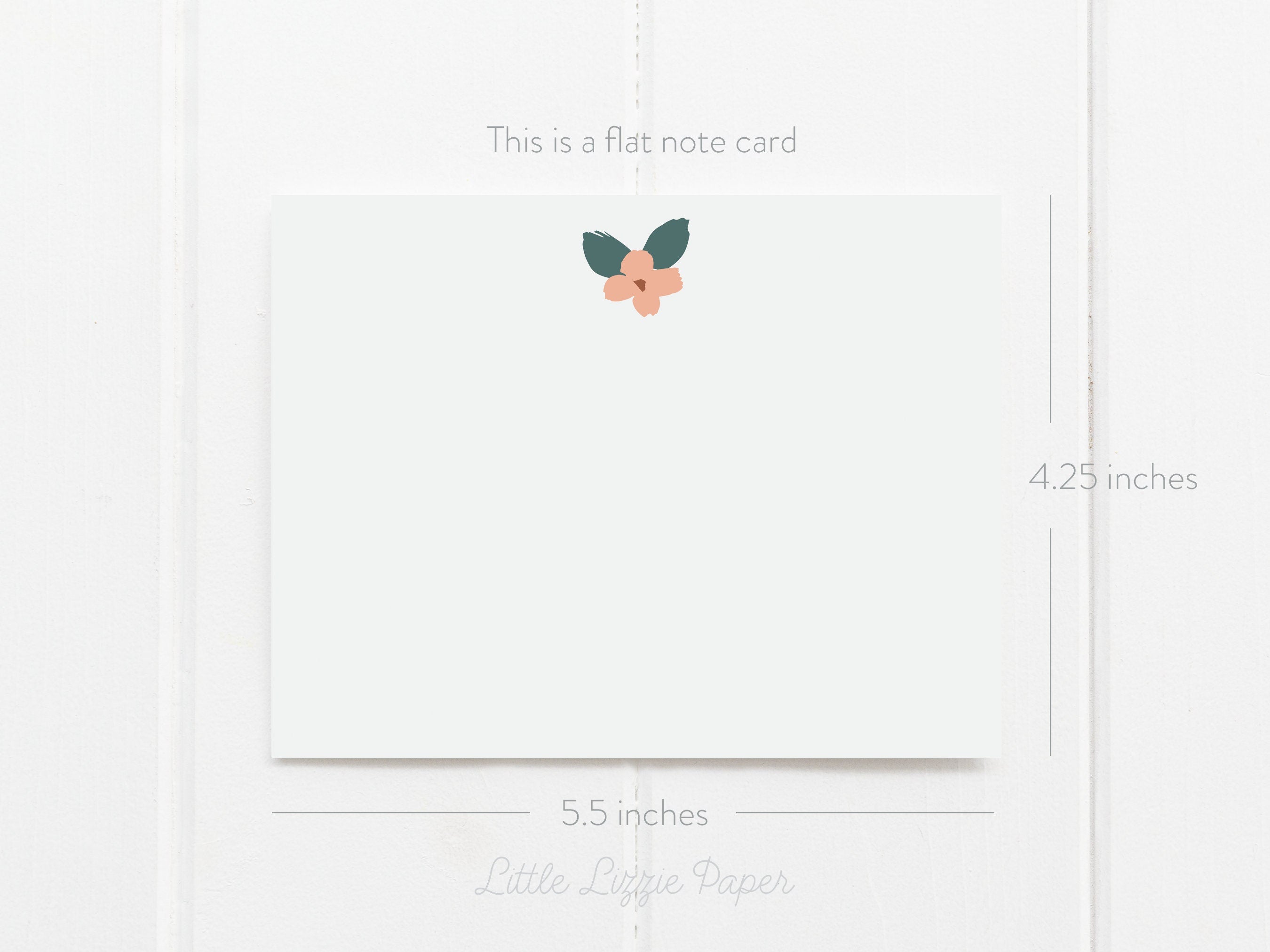 Flower Flat Note Card – Friendship Card – Flat 5.5 x 4.25 Note Card – Social Stationery