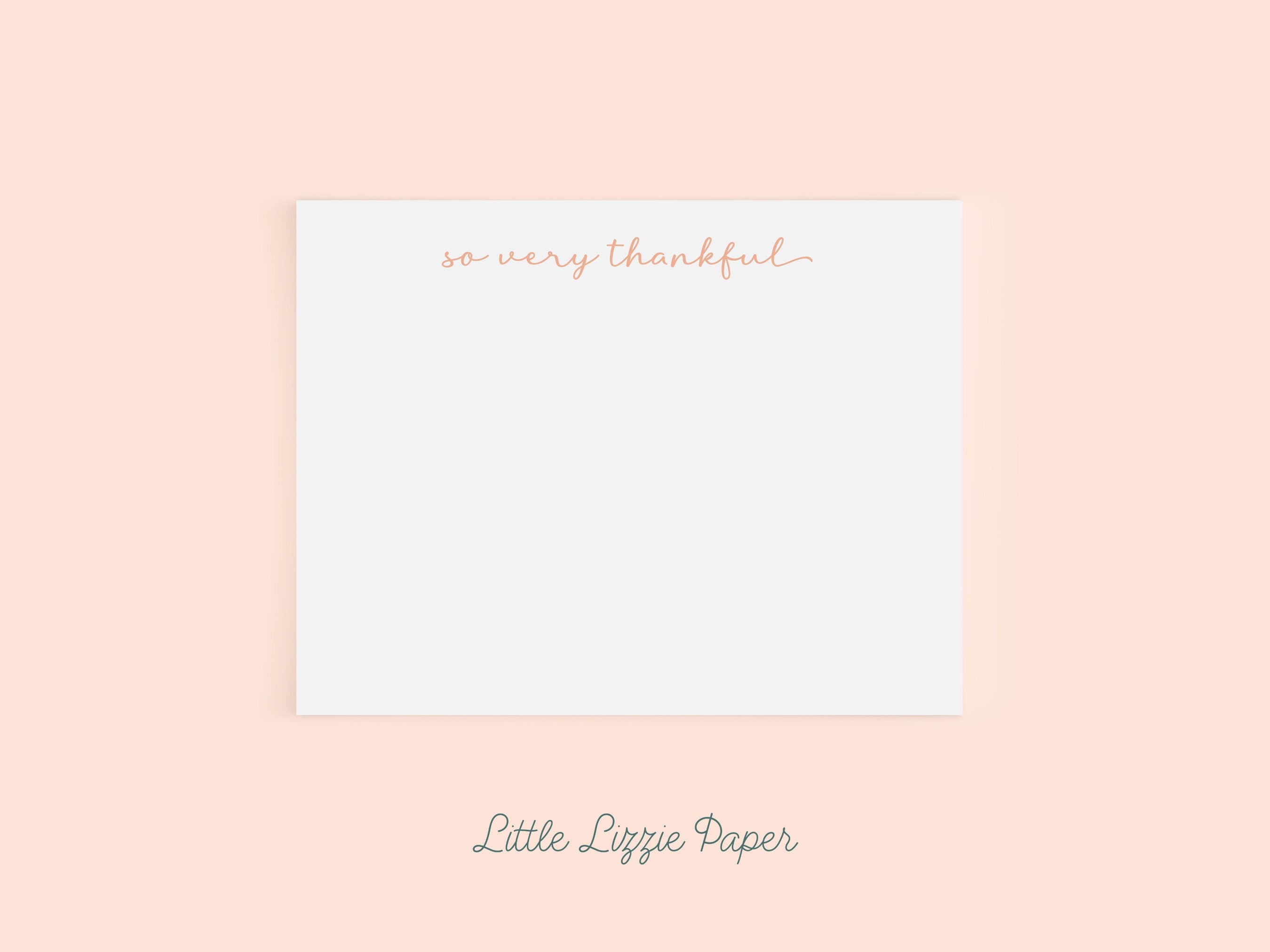 Thankful Flat Note Card – Thank You Card – Friendship Card – Flat 5.5 x 4.25 Note Card – Social Stationery
