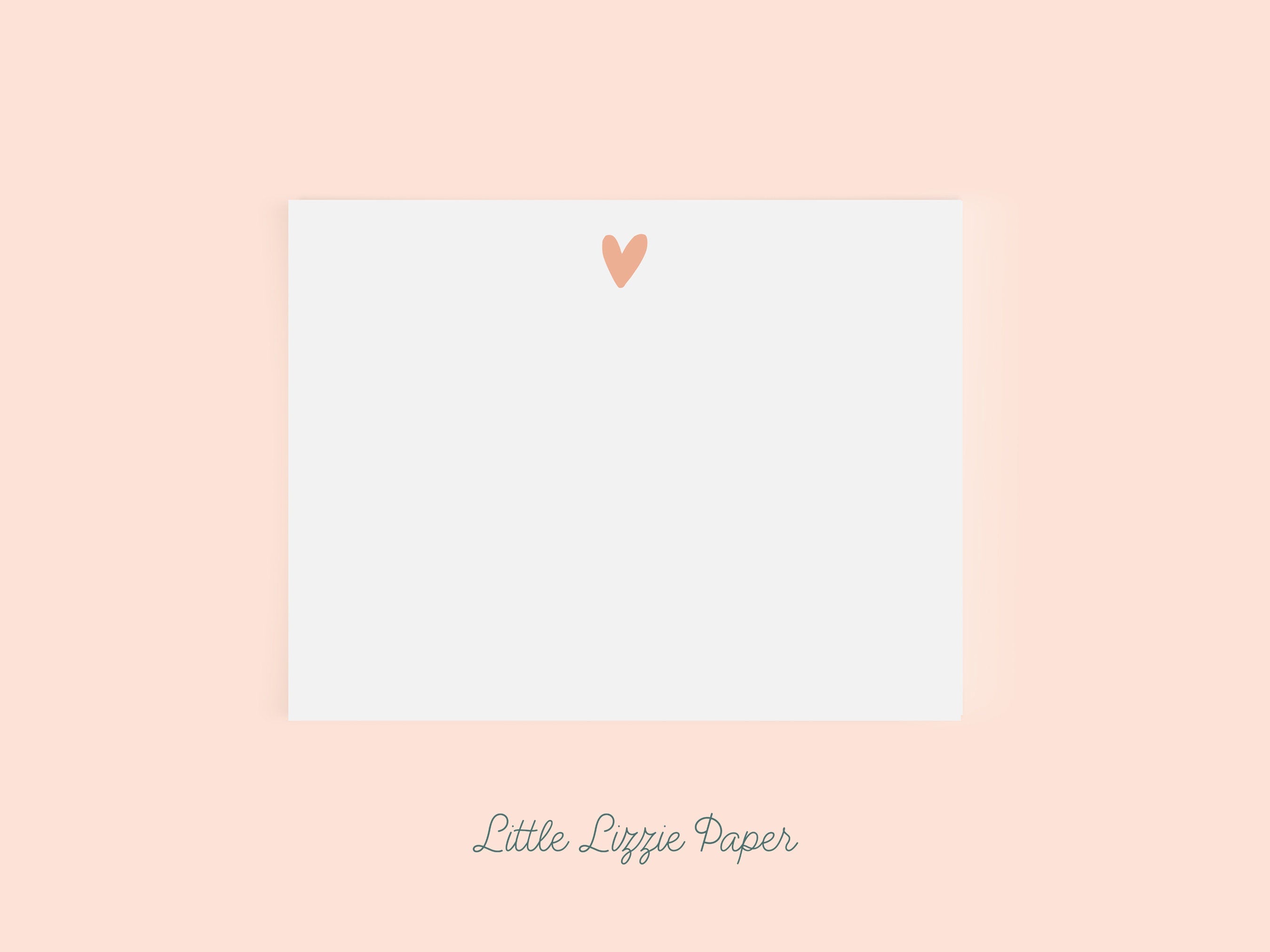 Heart Flat Note Card – Friendship Card – Flat 5.5 x 4.25 Note Card – Social Stationery