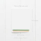 Colorful Lines Flat Note Card – Friendship Card – Flat 4.25 x 5.5 Note Card – Social Stationery