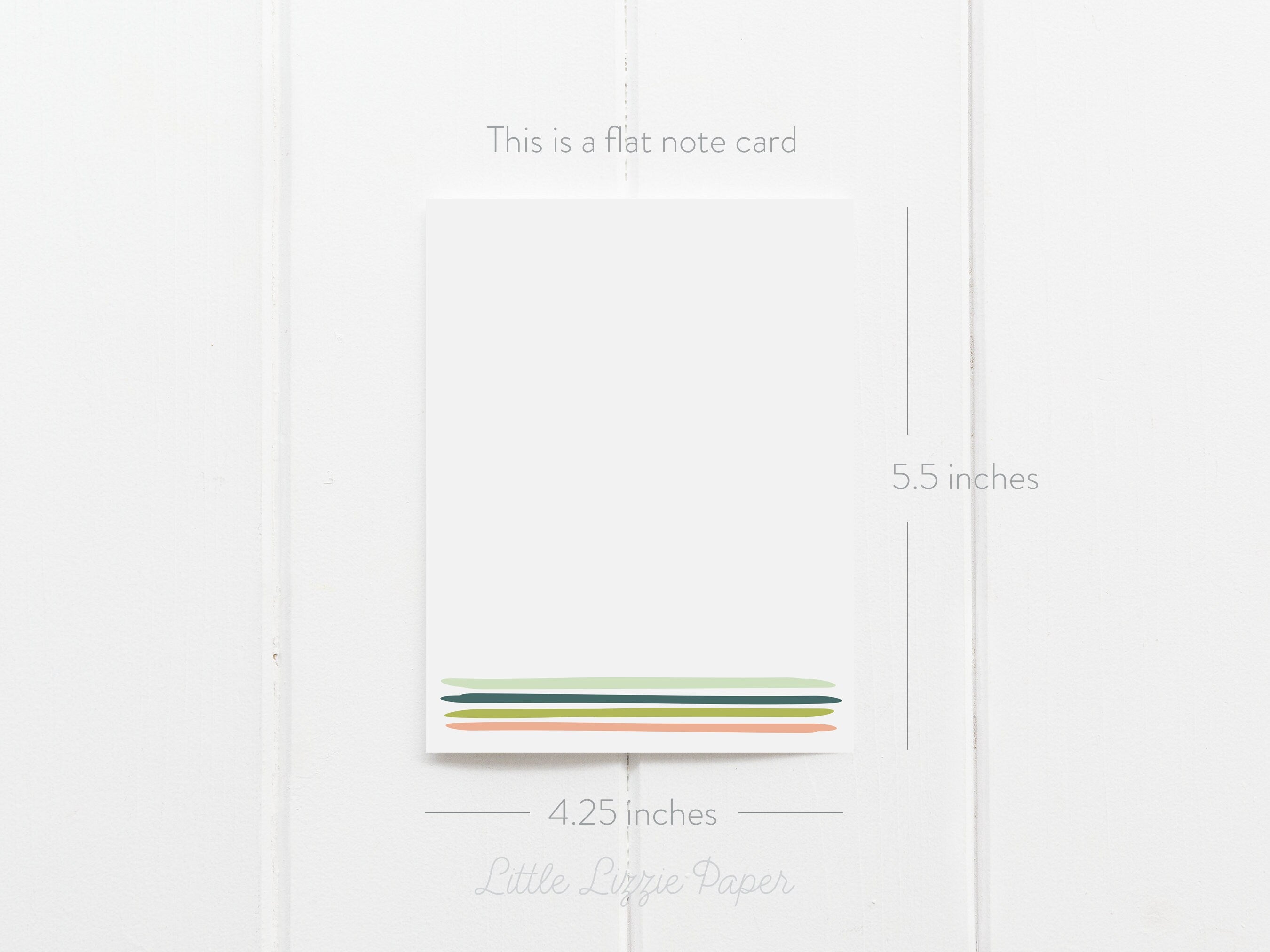 Colorful Lines Flat Note Card – Friendship Card – Flat 4.25 x 5.5 Note Card – Social Stationery