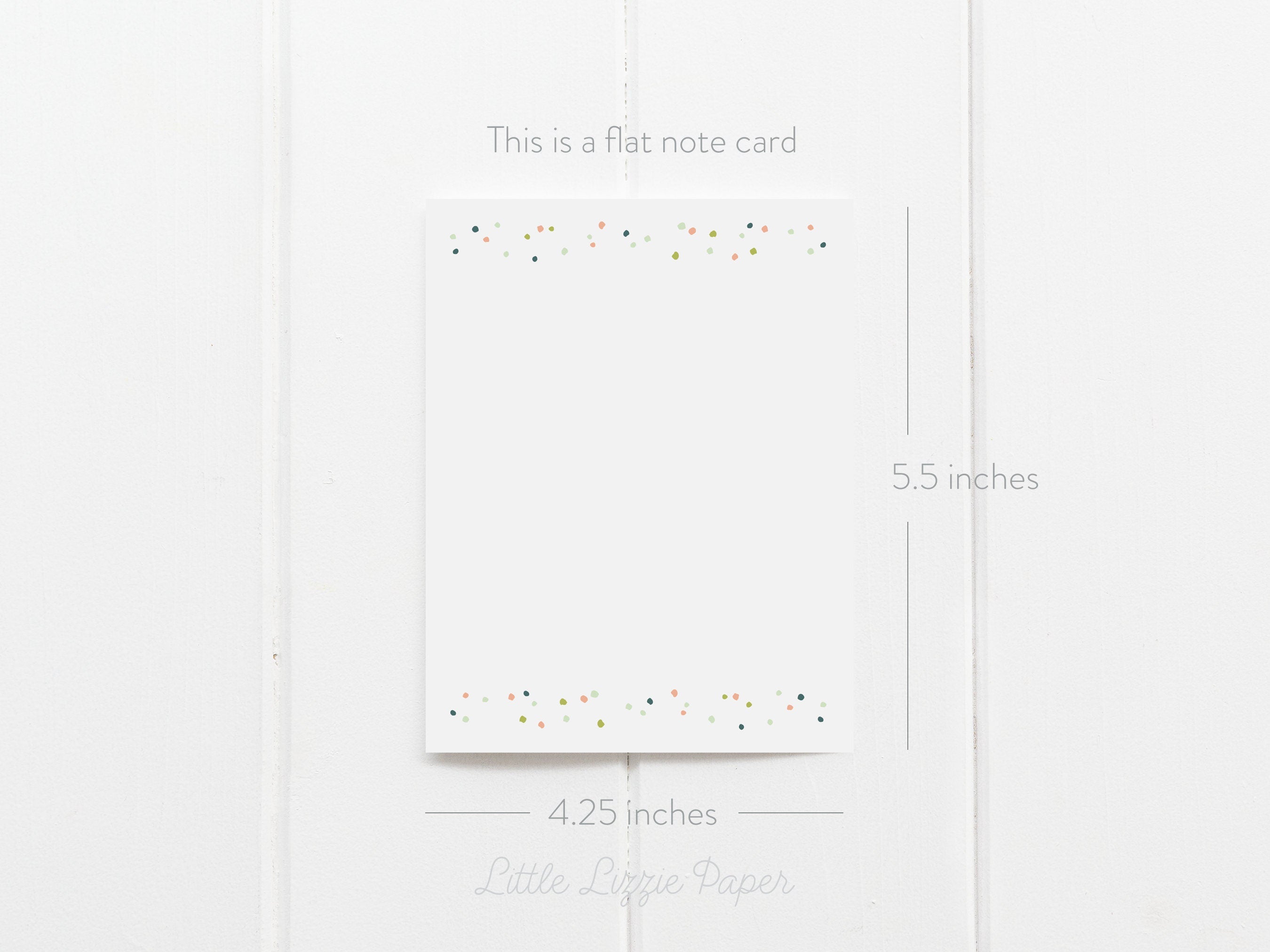 Colorful Dots Flat Note Card – Friendship Card – Flat 4.25 x 5.5 Note Card – Social Stationery