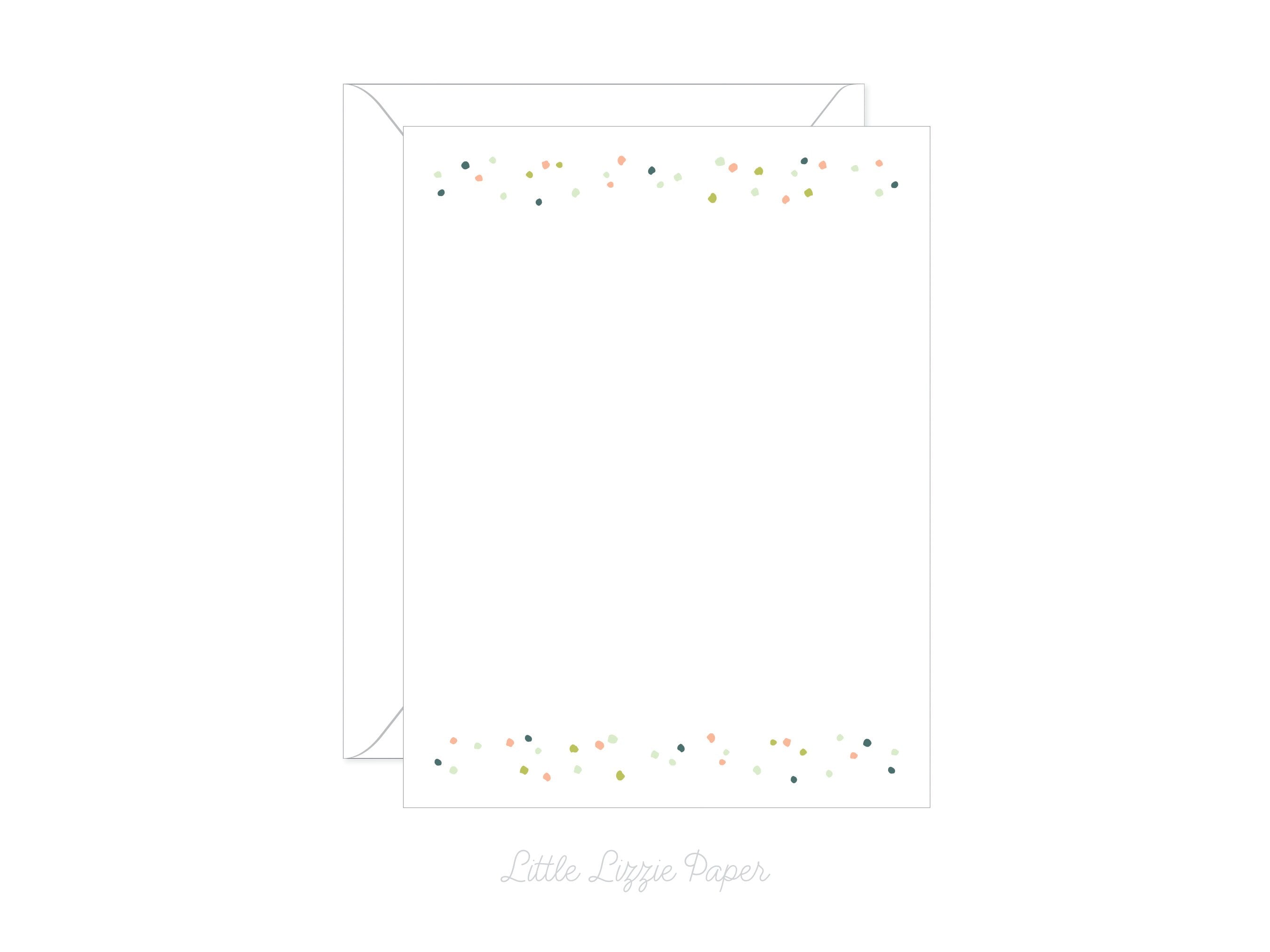 Colorful Dots Flat Note Card – Friendship Card – Flat 4.25 x 5.5 Note Card – Social Stationery