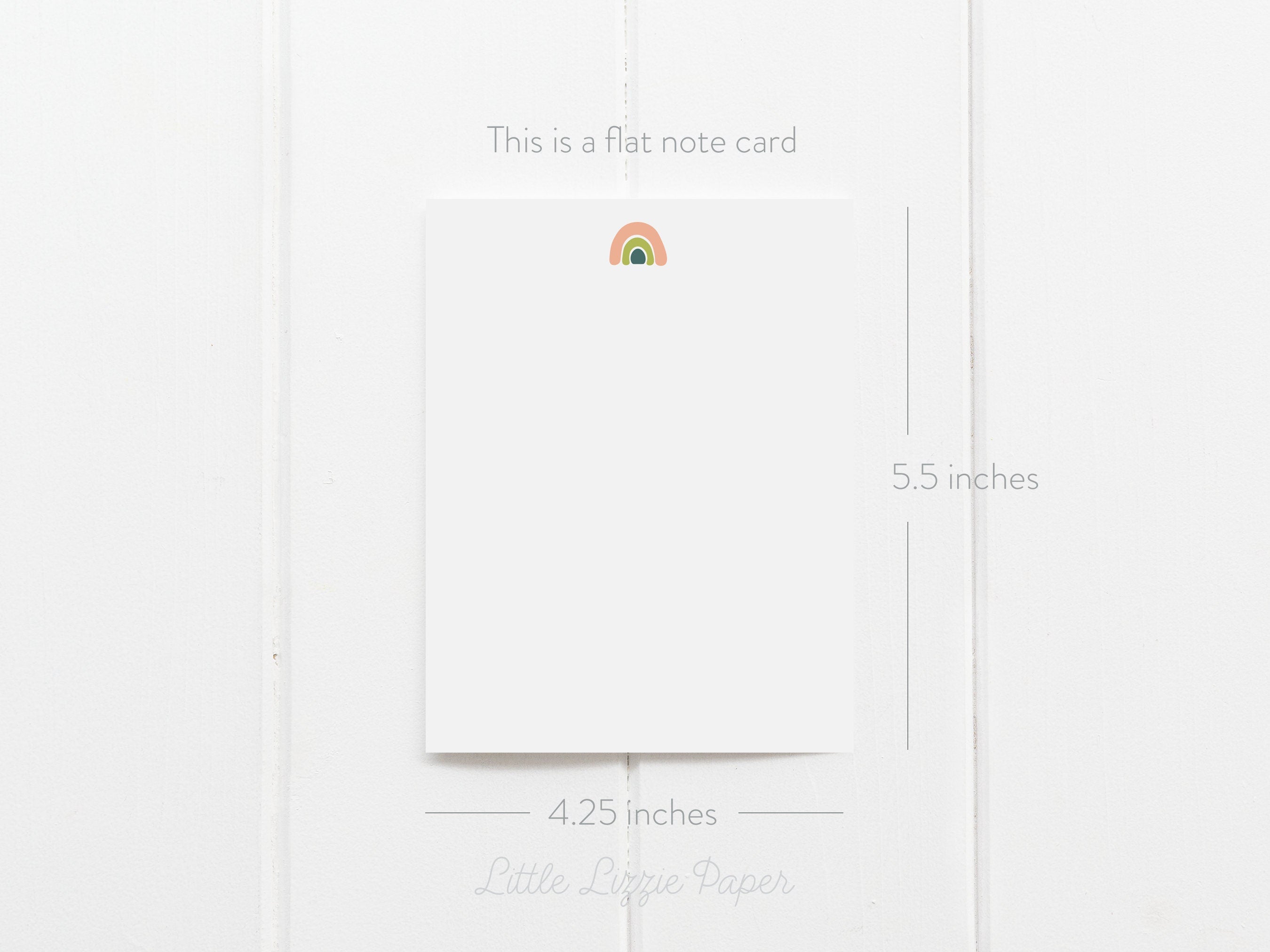 Rainbow Flat Note Card – Friendship Card – Flat 4.25 x 5.5 Note Card – Social Stationery