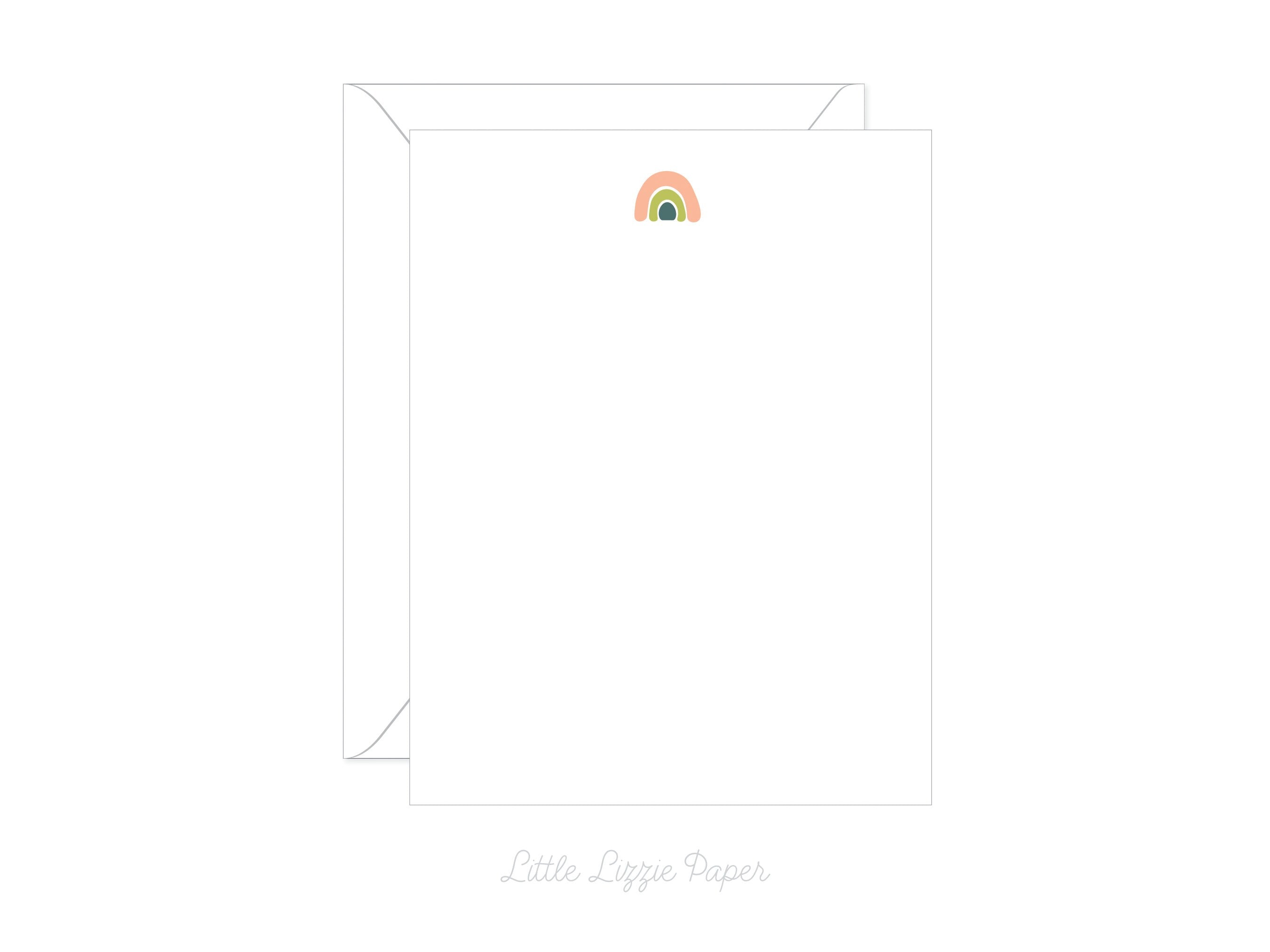 Rainbow Flat Note Card – Friendship Card – Flat 4.25 x 5.5 Note Card – Social Stationery