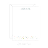 Hello Friend Flat Note Card – Friendship Card – Flat 4.25 x 5.5 Note Card – Social Stationery