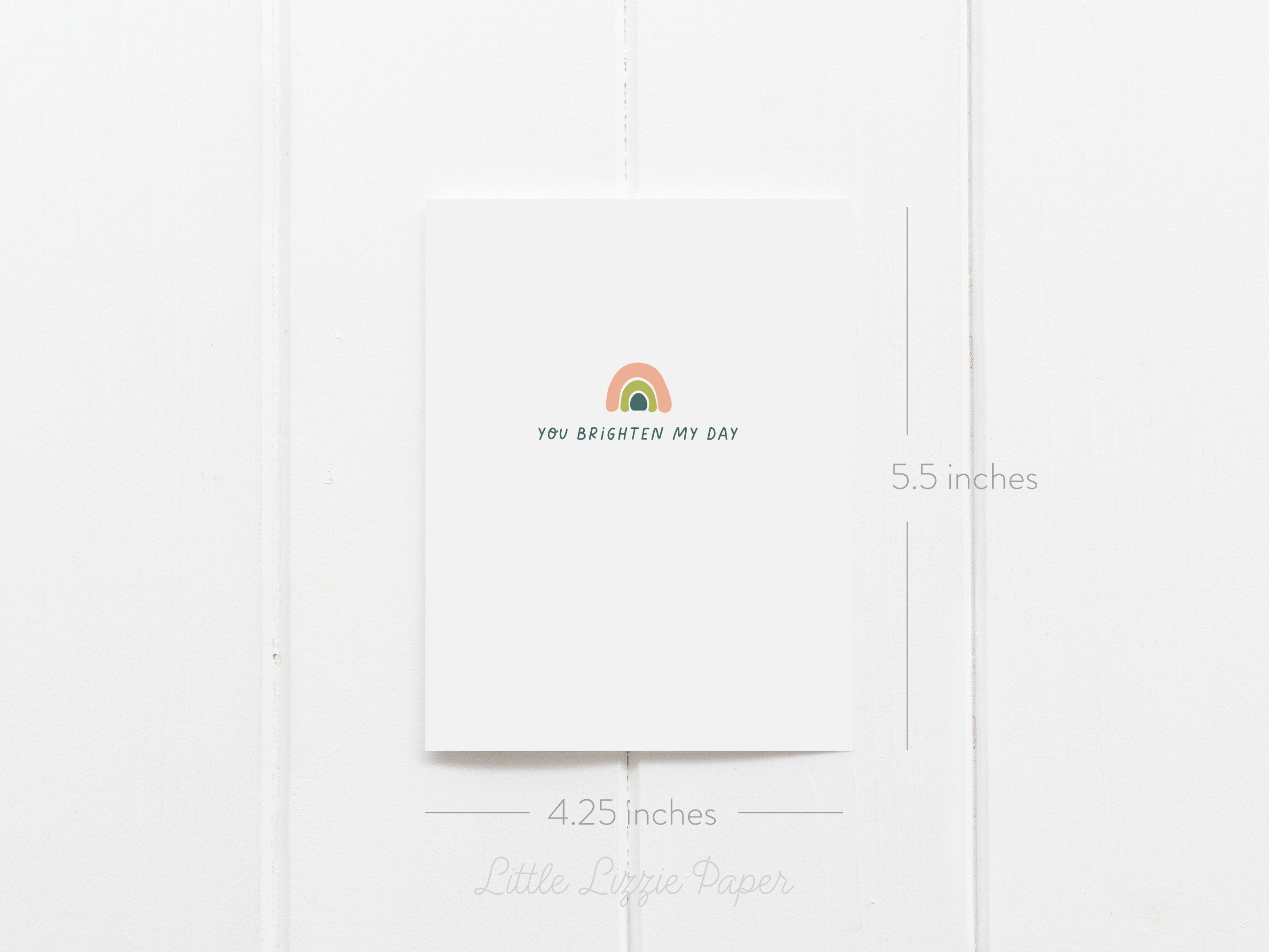 You Brighten My Day Card – Friendship Card – Folded 4.25 x 5.5 Greeting Card – Social Stationery