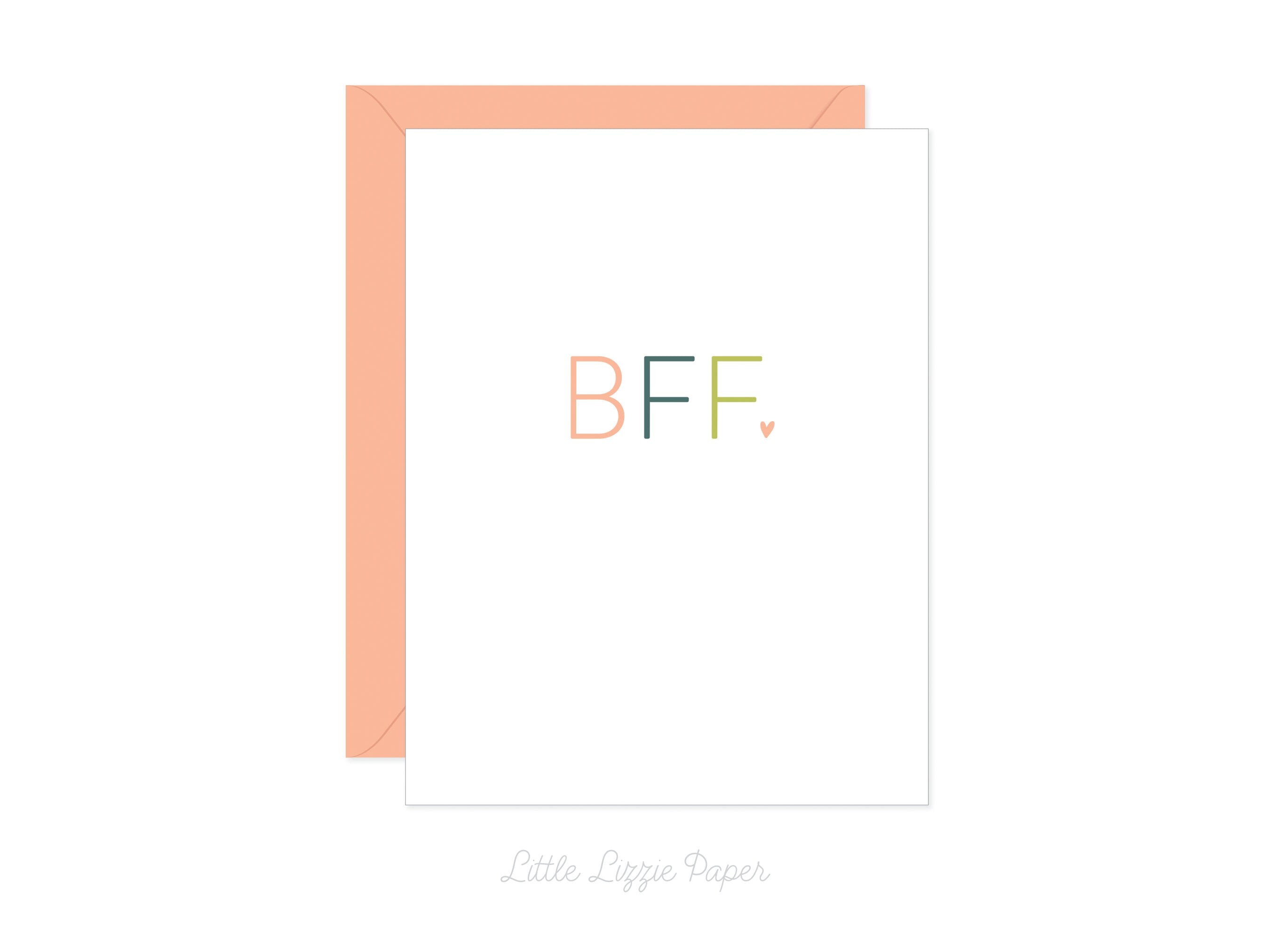 Best Friend Card – Friendship Card – Folded 4.25 x 5.5 Greeting Card – Social Stationery