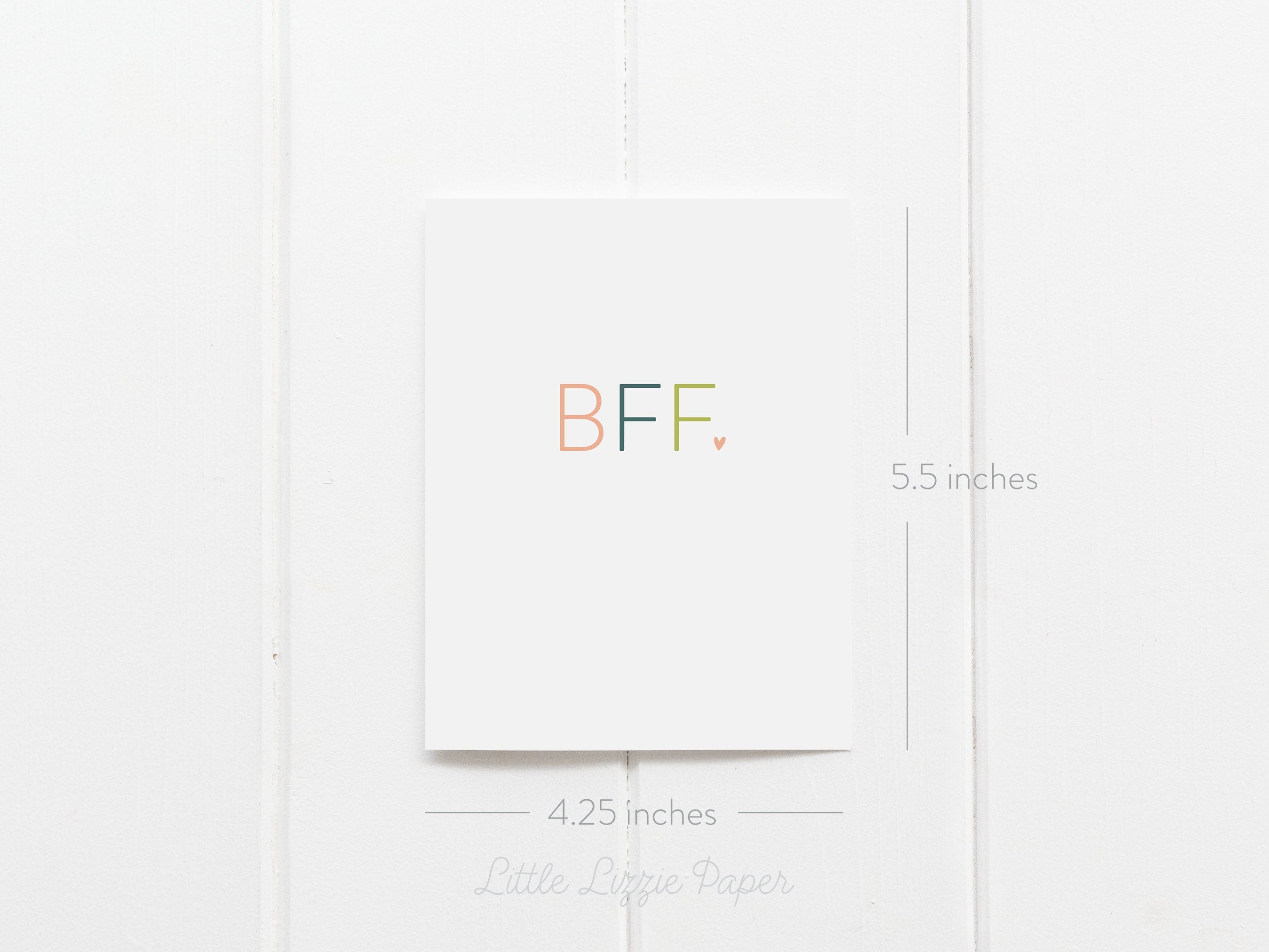 Best Friend Card – Friendship Card – Folded 4.25 x 5.5 Greeting Card – Social Stationery