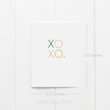 XOXO Card – Friendship Card – Folded 4.25 x 5.5 Greeting Card – Social Stationery