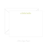 A Little Hello Flat Note Card – Friendship Card – Flat 5.5 x 4.25 Note Card – Social Stationery