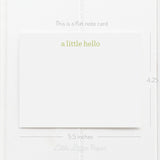 A Little Hello Flat Note Card – Friendship Card – Flat 5.5 x 4.25 Note Card – Social Stationery