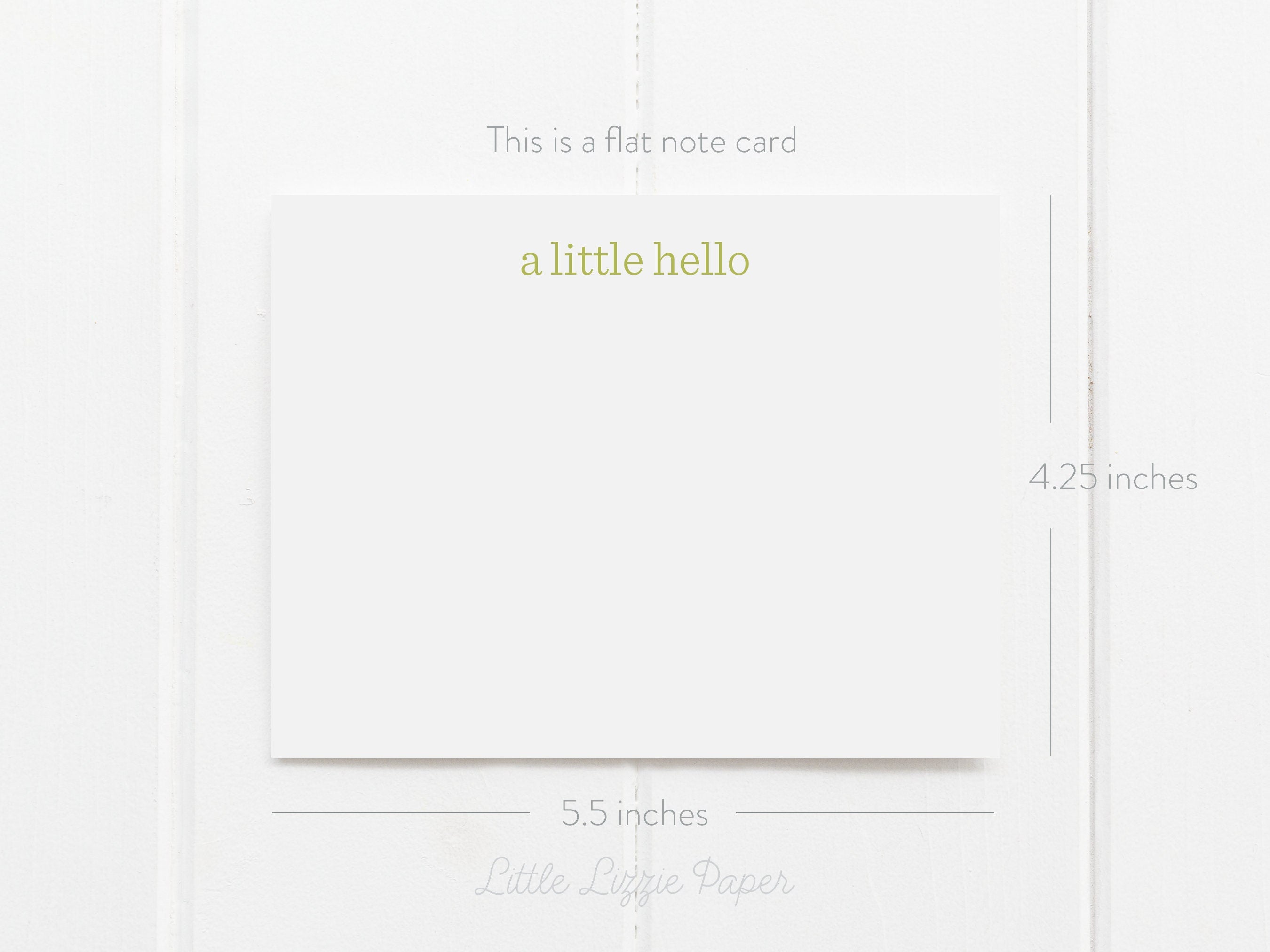 A Little Hello Flat Note Card – Friendship Card – Flat 5.5 x 4.25 Note Card – Social Stationery