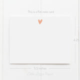Heart Flat Note Card – Friendship Card – Flat 5.5 x 4.25 Note Card – Social Stationery