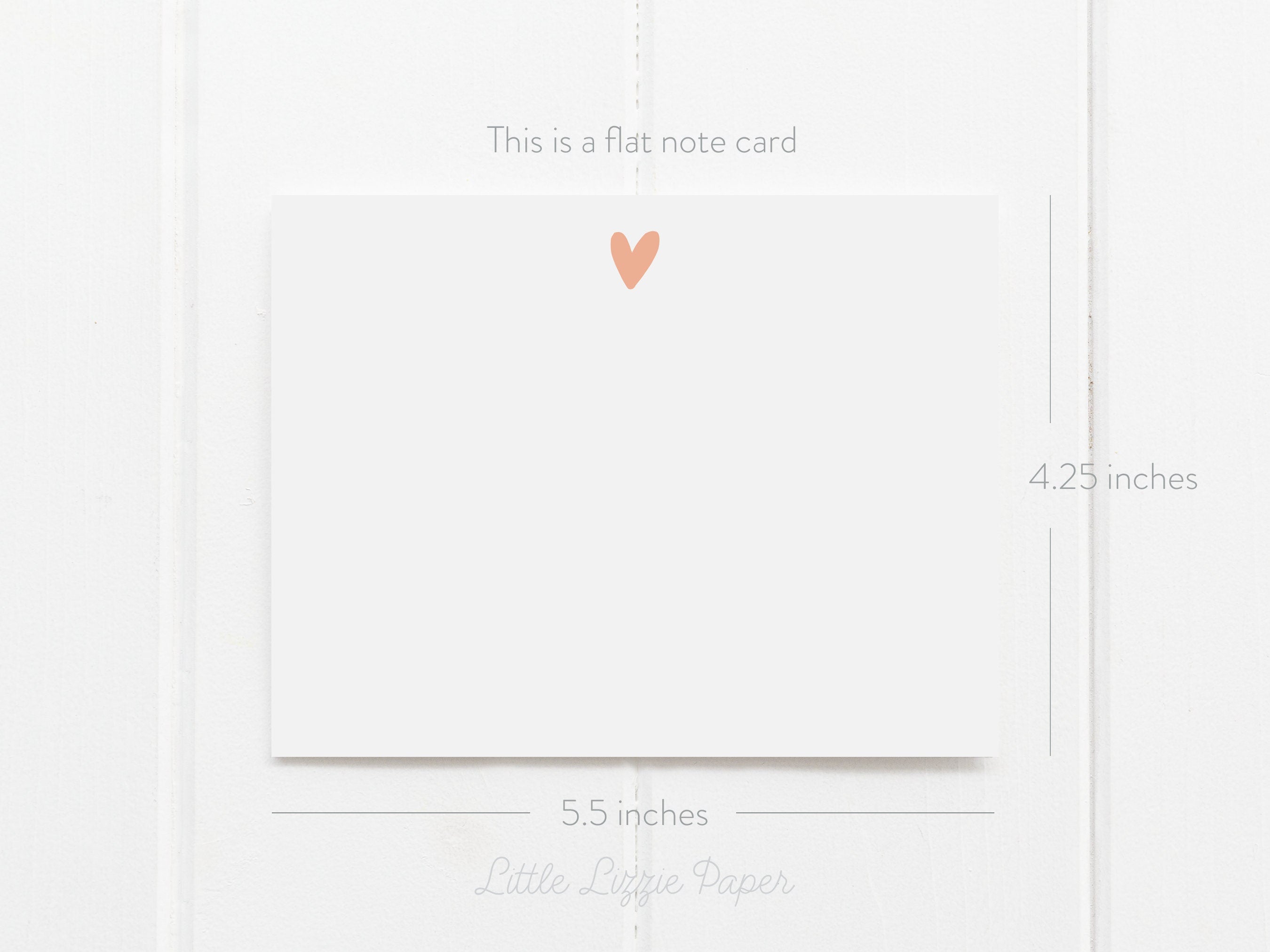 Heart Flat Note Card – Friendship Card – Flat 5.5 x 4.25 Note Card – Social Stationery