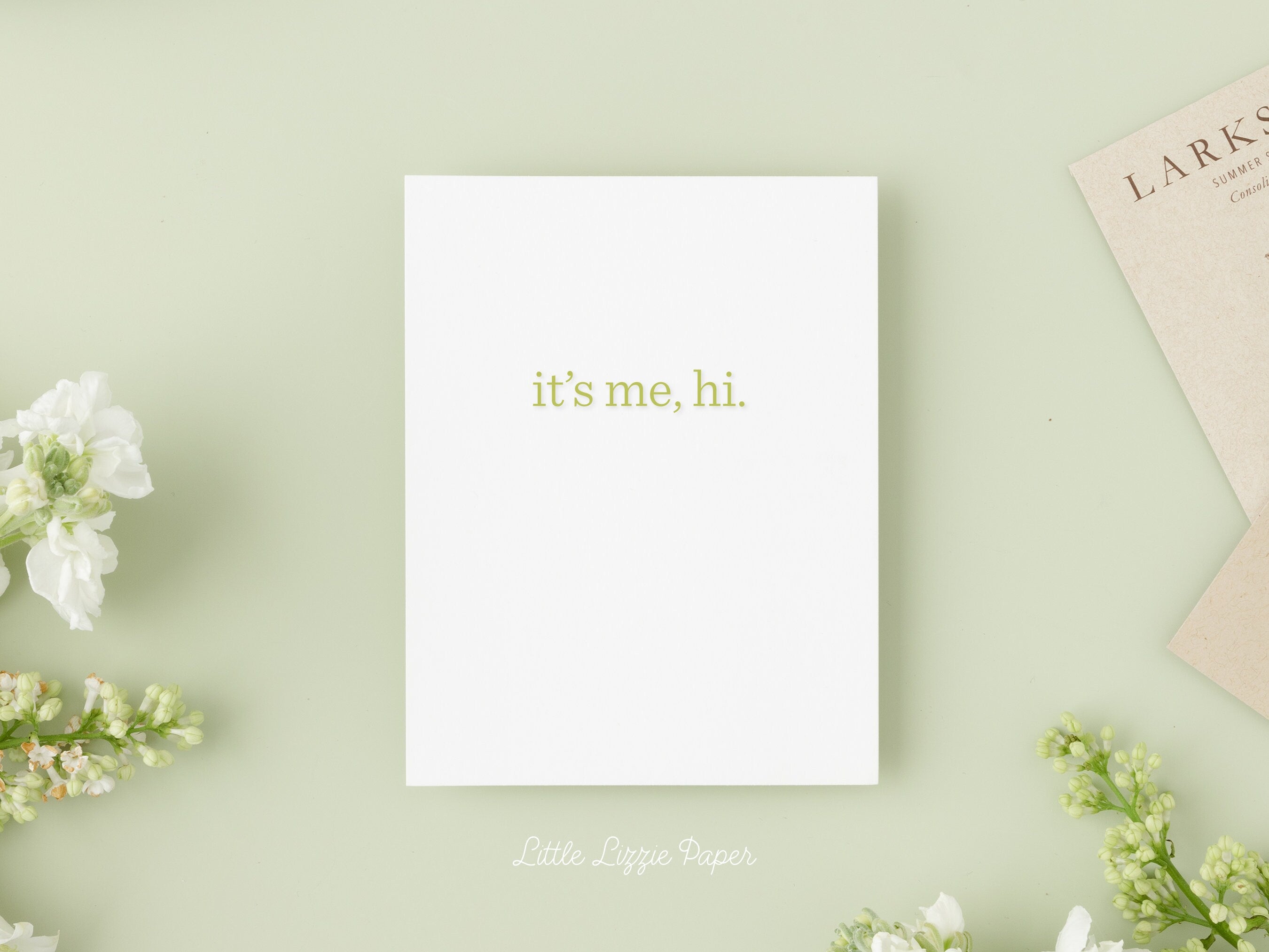 It's Me, Hi Card – Friendship Card – Folded 4.25 x 5.5 Greeting Card – Social Stationery