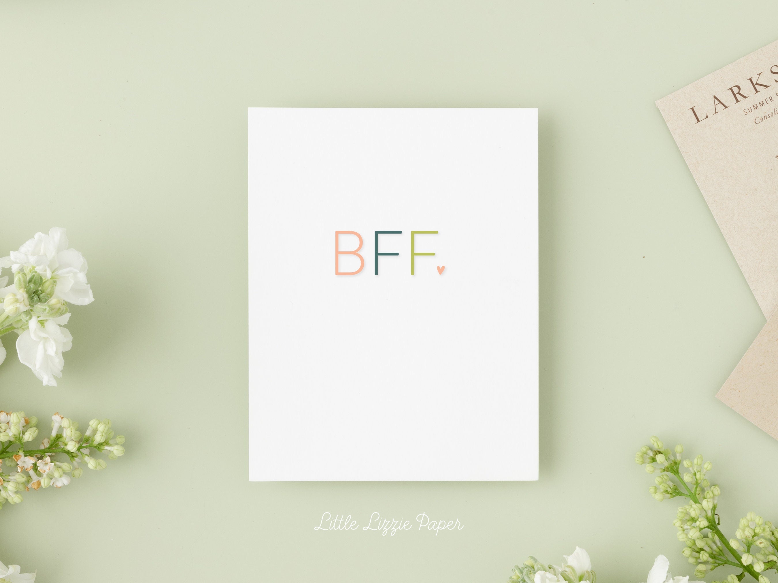 Best Friend Card – Friendship Card – Folded 4.25 x 5.5 Greeting Card – Social Stationery