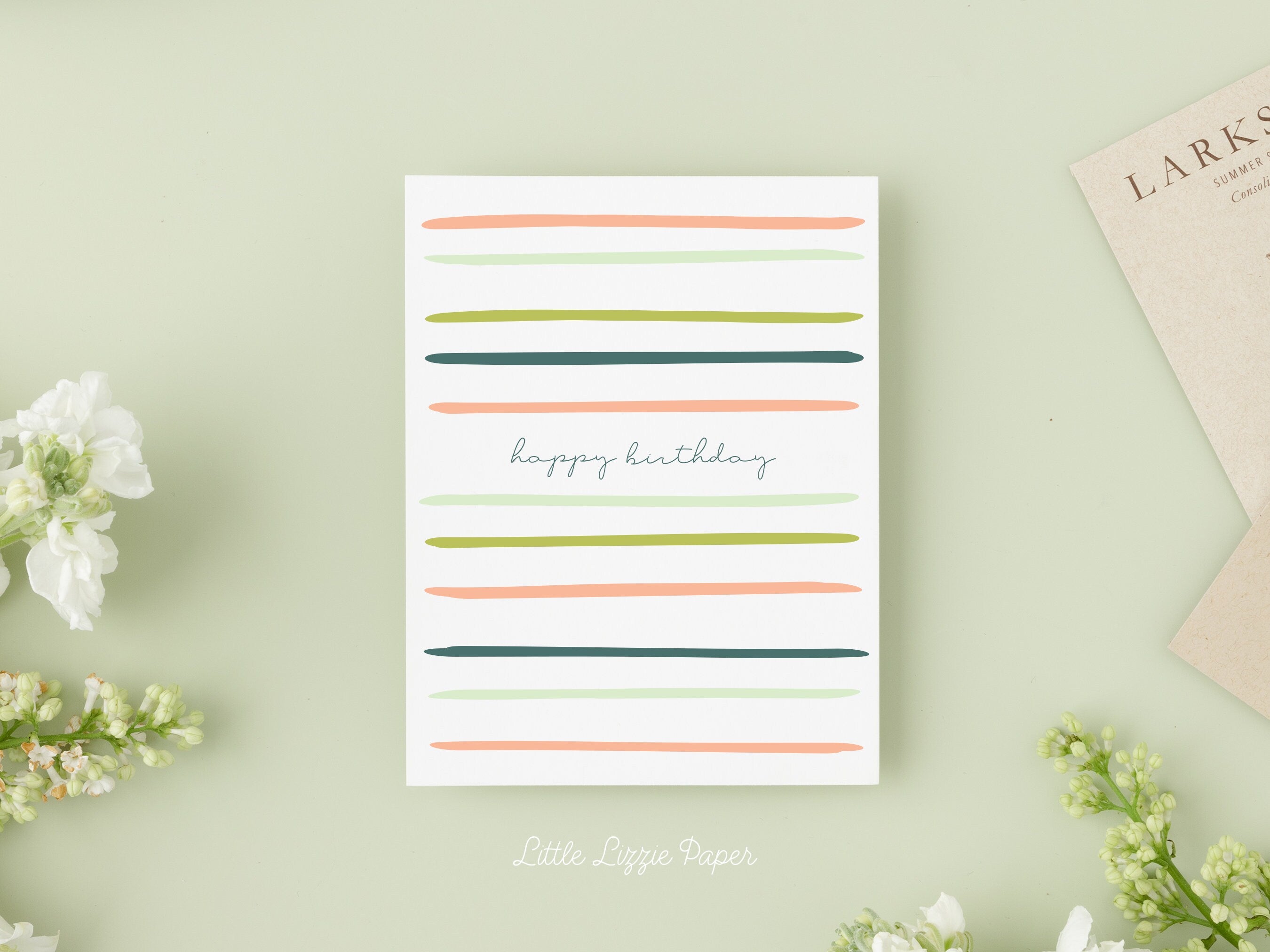 Happy Birthday Card – Friendship Card – Folded 4.25 x 5.5 Greeting Card – Social Stationery