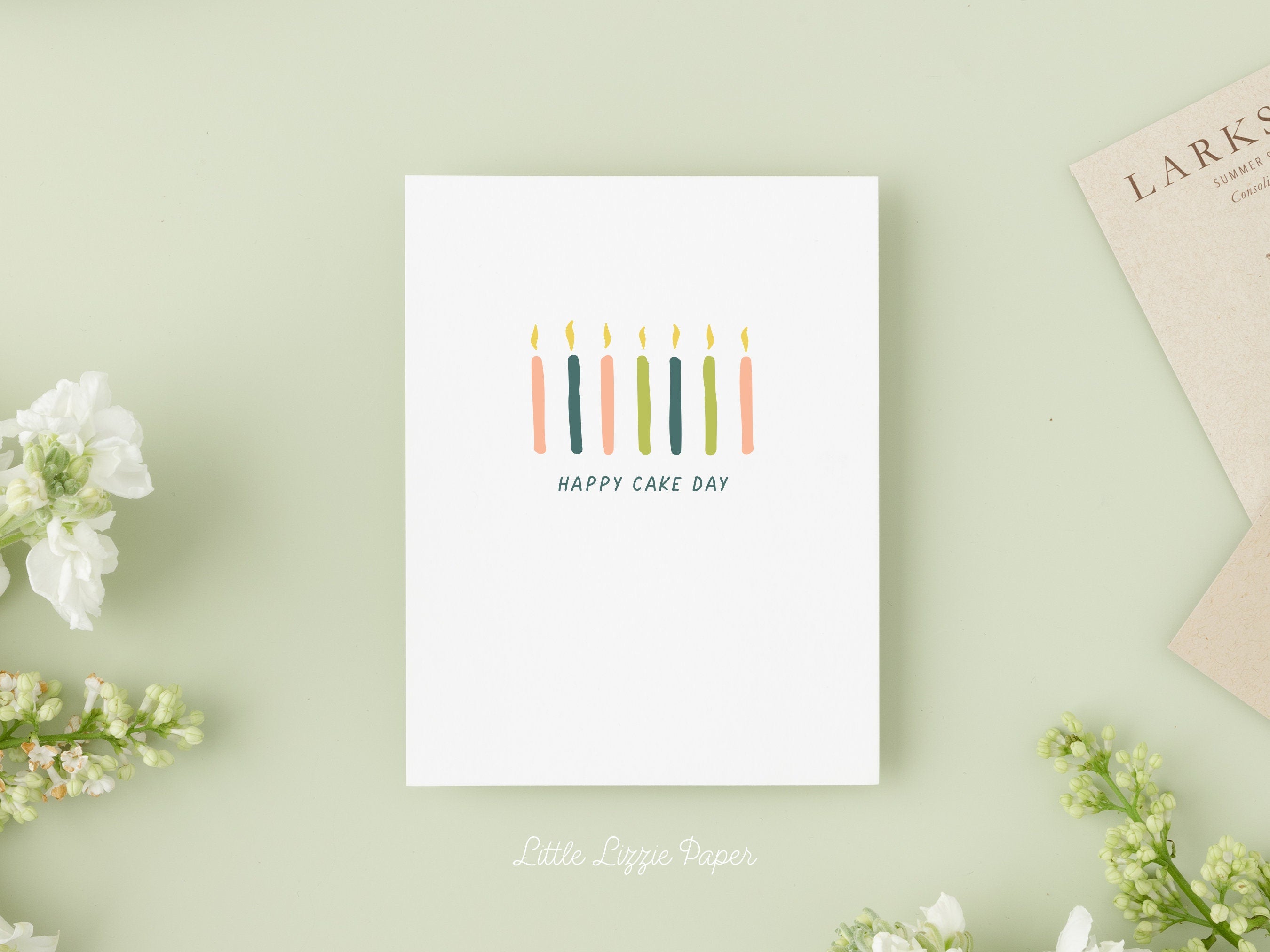 Happy Cake Day Card – Happy Birthday Card – Friendship Card – Folded 4.25 x 5.5 Greeting Card – Social Stationery