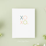 XOXO Card – Friendship Card – Folded 4.25 x 5.5 Greeting Card – Social Stationery