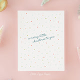 A Merry Little Christmas Card – Christmas Card – Holiday Card – Folded A2 Greeting Card – Social Stationery