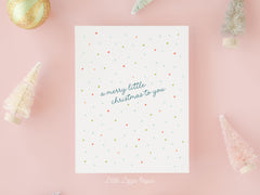 A Merry Little Christmas Card – Christmas Card – Holiday Card – Folded A2 Greeting Card – Social Stationery