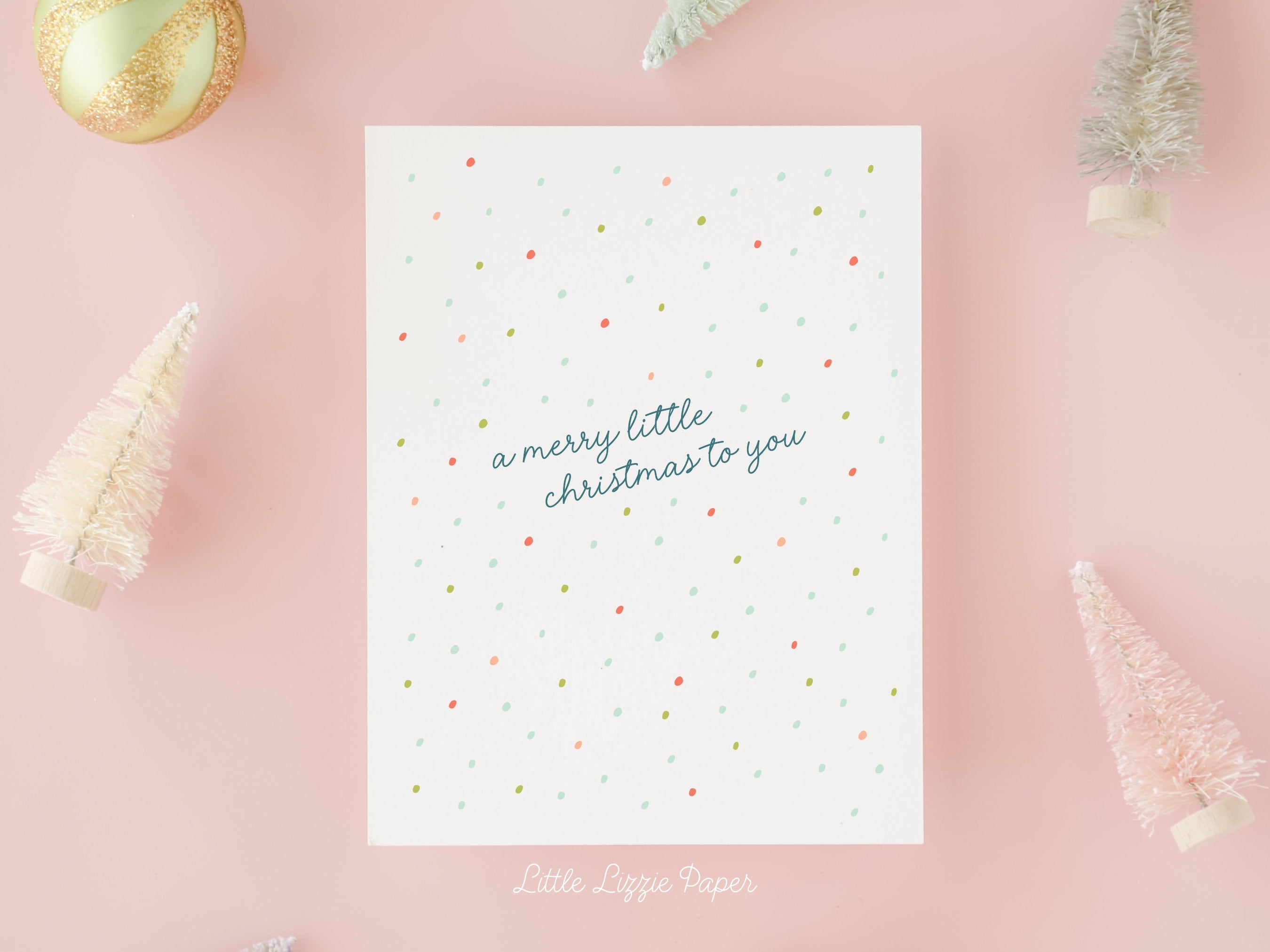 A Merry Little Christmas Card – Christmas Card – Holiday Card – Folded A2 Greeting Card – Social Stationery