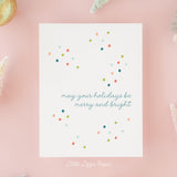 Merry and Bright Holiday Card – Christmas Card – Holiday Card – Folded A2 Greeting Card – Social Stationery