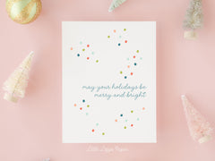 Merry and Bright Holiday Card – Christmas Card – Holiday Card – Folded A2 Greeting Card – Social Stationery