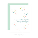Merry and Bright Holiday Card – Christmas Card – Holiday Card – Folded A2 Greeting Card – Social Stationery