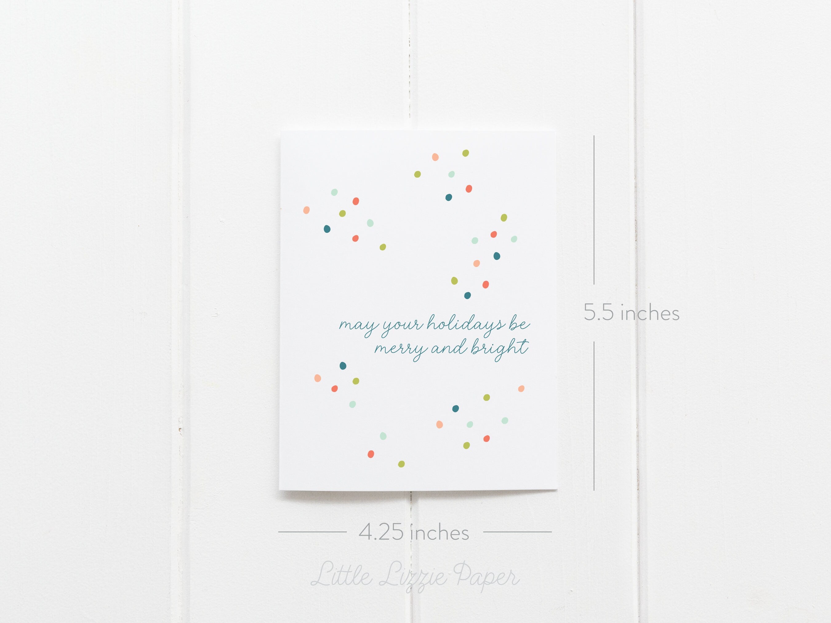 Merry and Bright Holiday Card – Christmas Card – Holiday Card – Folded A2 Greeting Card – Social Stationery