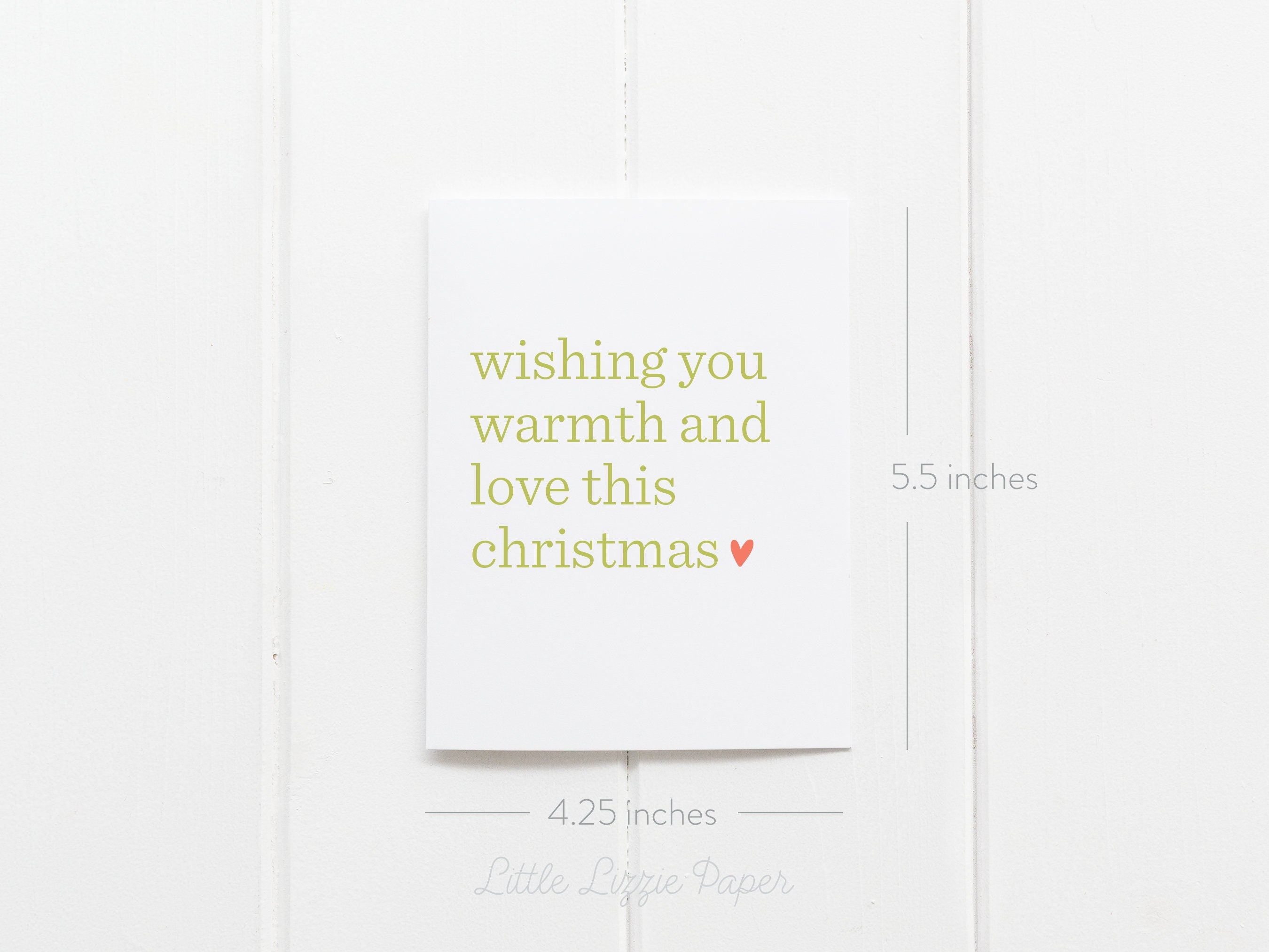 Warmth and Love Christmas Card – Christmas Card – Holiday Card – Folded A2 Greeting Card – Social Stationery