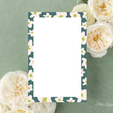 Teal Floral Notepad – 50-Sheet Tear-Off Notepad, 5.5 x 8.5 Notepad