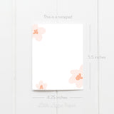 Blush Floral Notepad – 50-Sheet Tear-Off Notepad, 4.25 x 5.5 Notepad