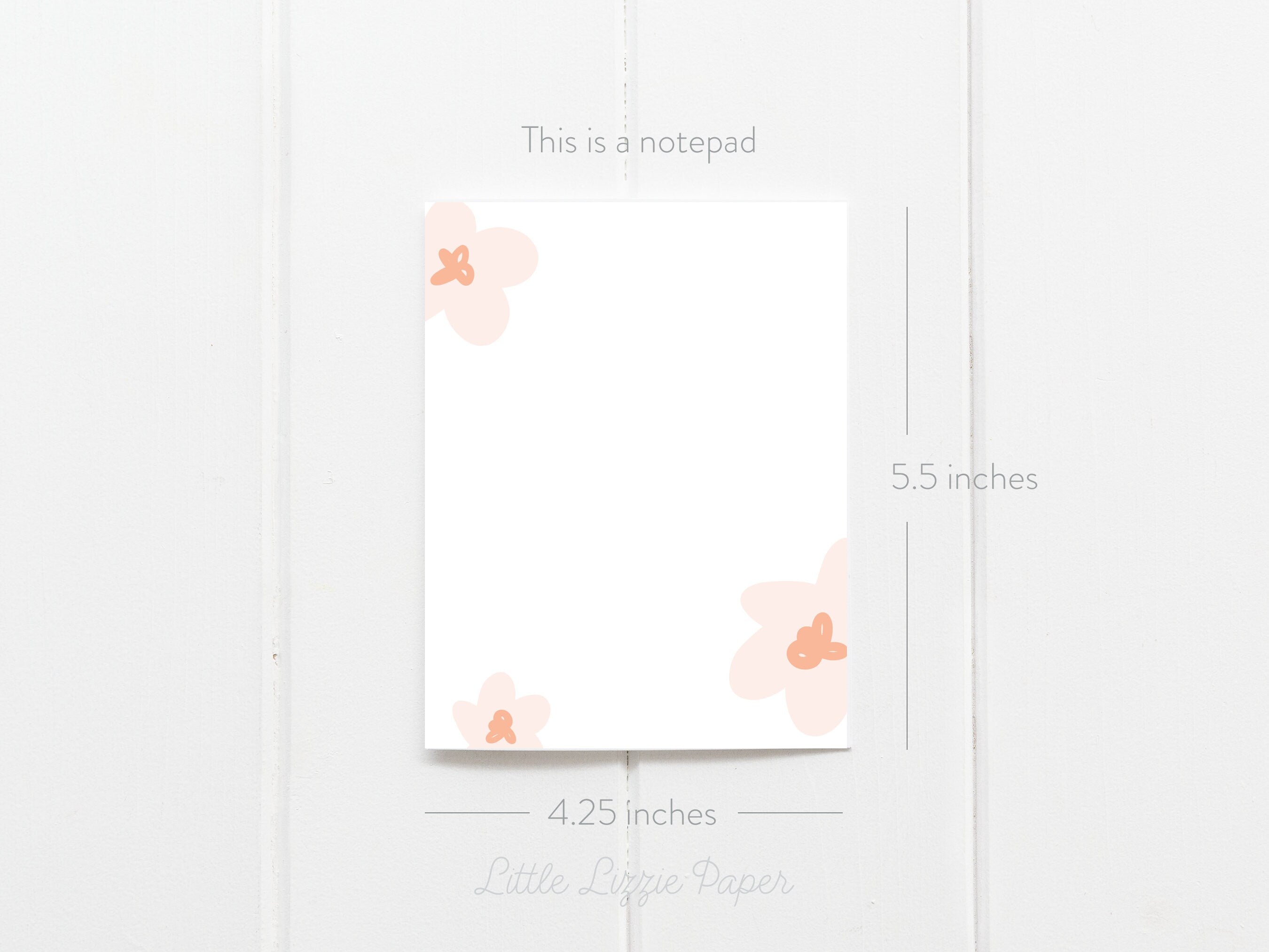 Blush Floral Notepad – 50-Sheet Tear-Off Notepad, 4.25 x 5.5 Notepad