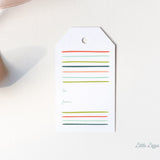 Festive Lines Gift Tags – Set of 8 Gift Tags – 2 x 3.5 Gift Tags – Birthday Gift Tags – Christmas Gift Tags – Holiday Gift Tags