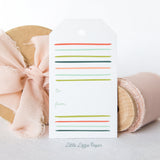 Festive Lines Gift Tags – Set of 8 Gift Tags – 2 x 3.5 Gift Tags – Birthday Gift Tags – Christmas Gift Tags – Holiday Gift Tags