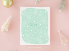 Happy Holidays Card – Christmas Card – Holiday Card – Folded A2 Greeting Card – Social Stationery