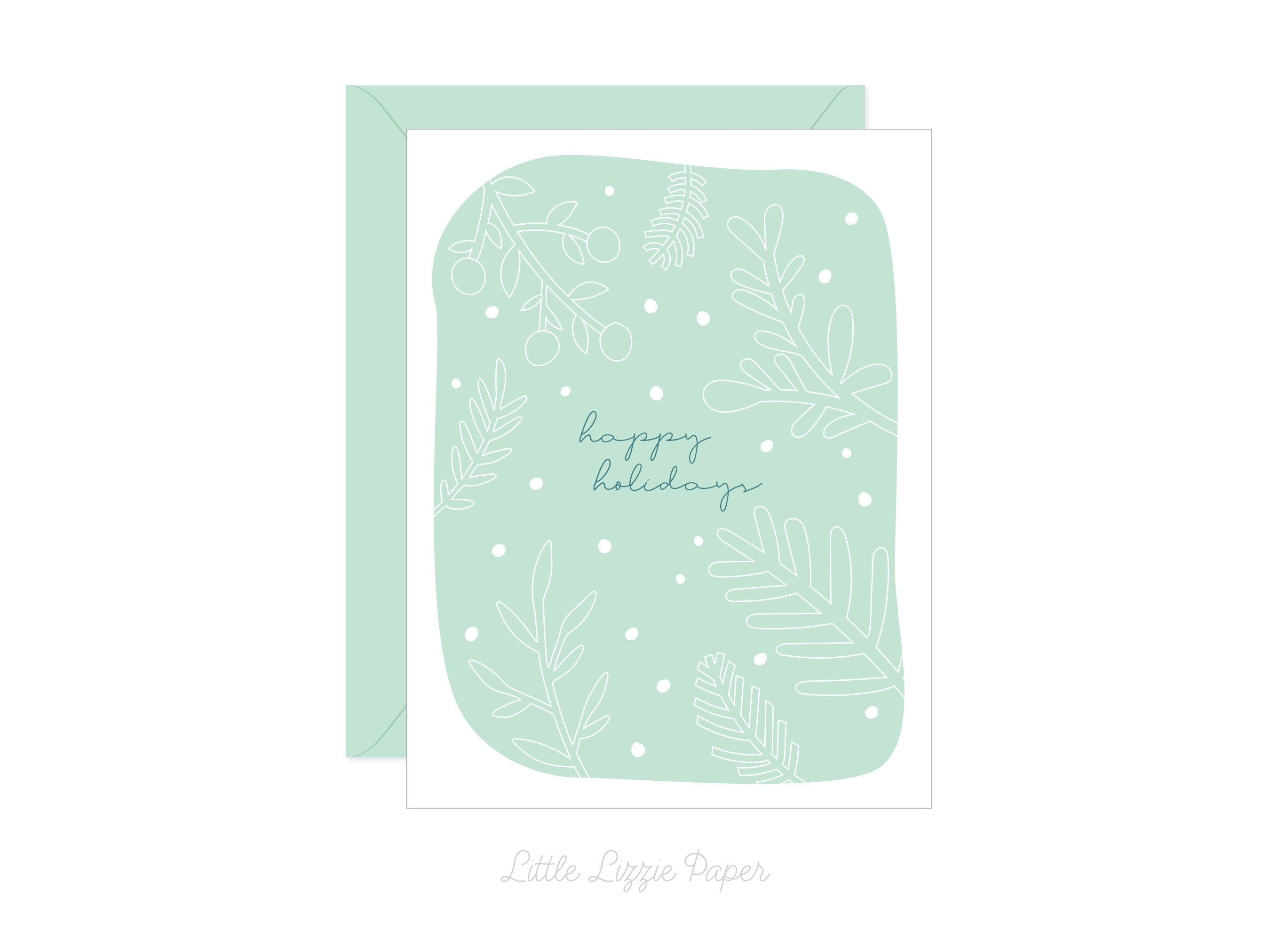 Happy Holidays Card – Christmas Card – Holiday Card – Folded A2 Greeting Card – Social Stationery