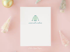 Warmest Wishes Card – Christmas Card – Holiday Card – Folded A2 Greeting Card – Social Stationery