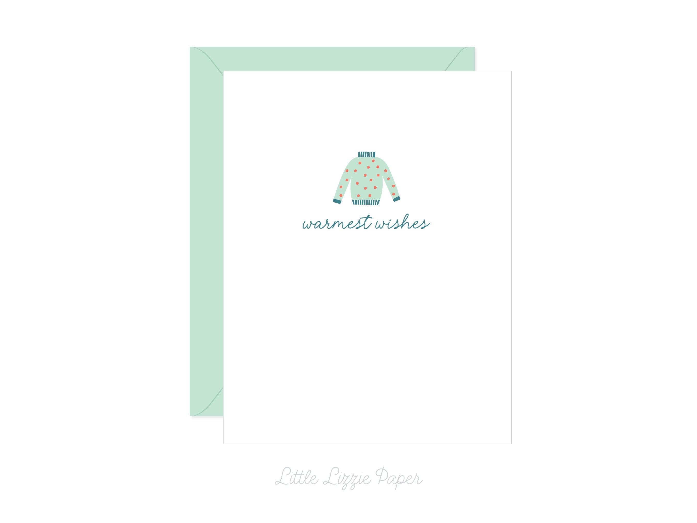 Warmest Wishes Card – Christmas Card – Holiday Card – Folded A2 Greeting Card – Social Stationery