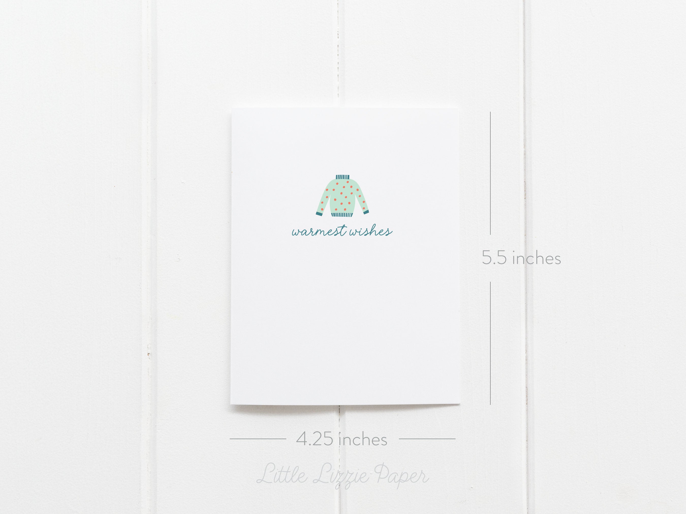 Warmest Wishes Card – Christmas Card – Holiday Card – Folded A2 Greeting Card – Social Stationery