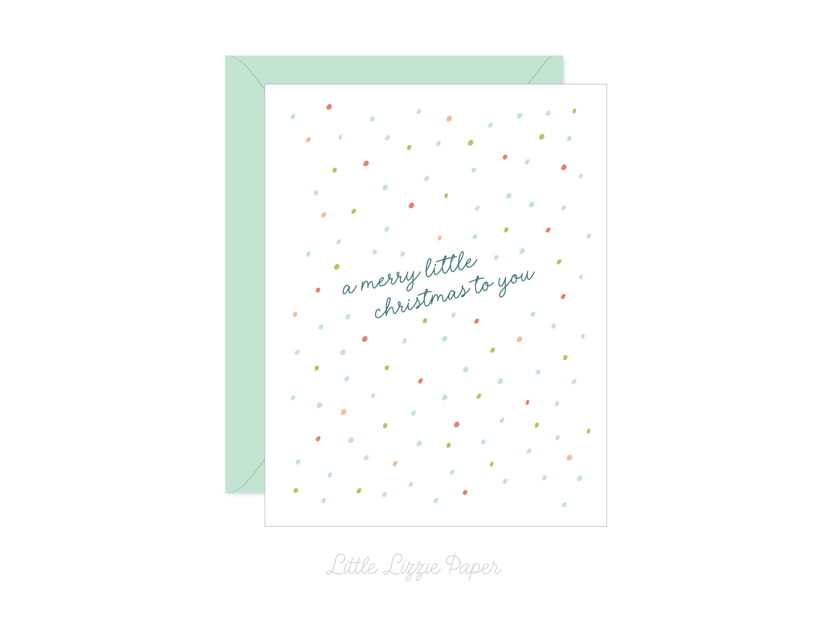 A Merry Little Christmas Card – Christmas Card – Holiday Card – Folded A2 Greeting Card – Social Stationery